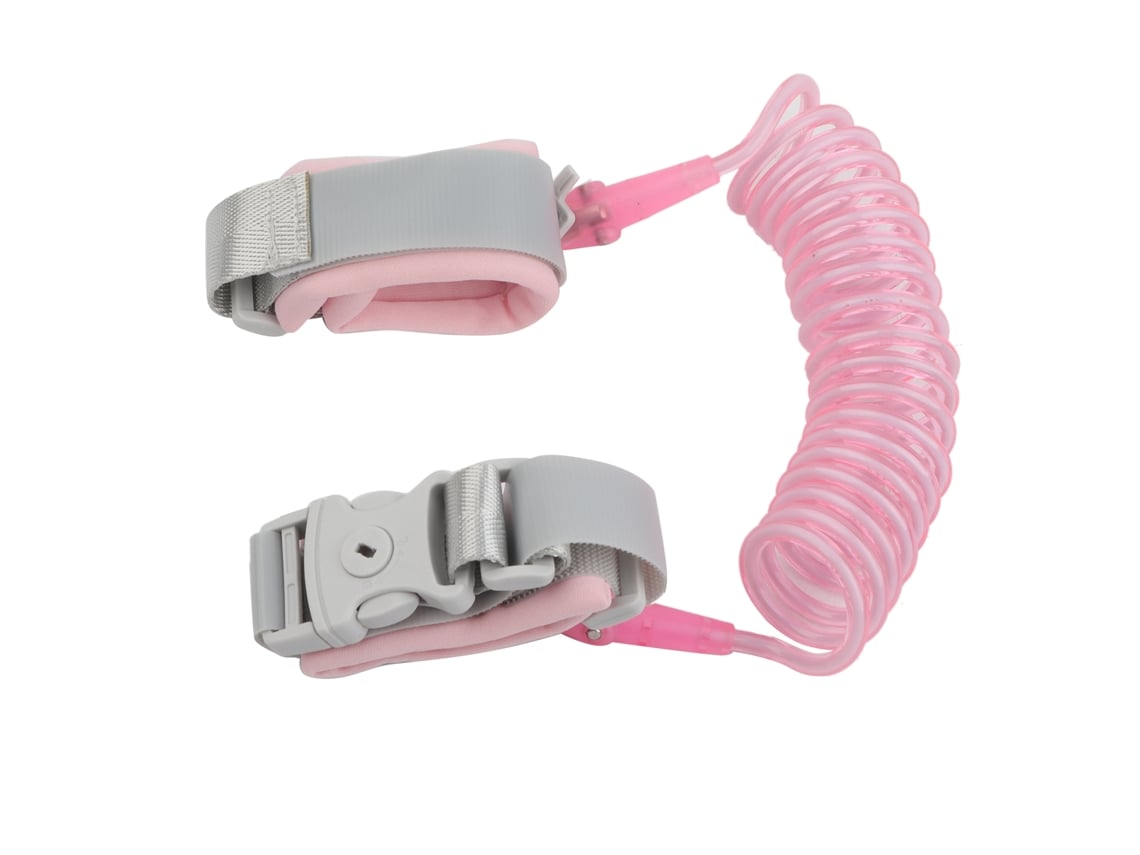 Pulseira Anti Perda Infantil Com Fechadura De Chave 2m Segura Para Crianças Toddler Rosa