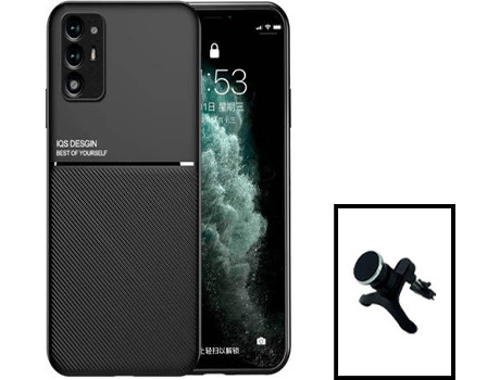 Kit Carcasa Magnetic Lux + Soporte Magnético de Coche Reforzado para Oppo Reno5 Z PHONECARE Negro