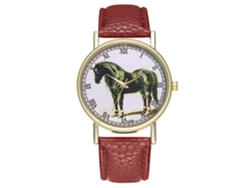 Reloj De Pulsera Unisex Informal De Cuarzo Con Estampado De Caballo Negro (marrón)