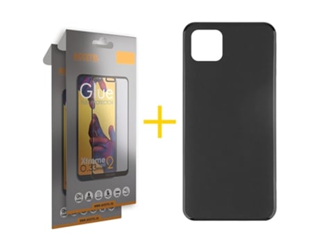 Carcasa ACCETEL para Oppo Reno 8 Plus + 2 Protectores de Vidrio Templado (Negro)