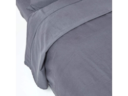 Homescapes Dark Grey Linen Flat Sheet, Single