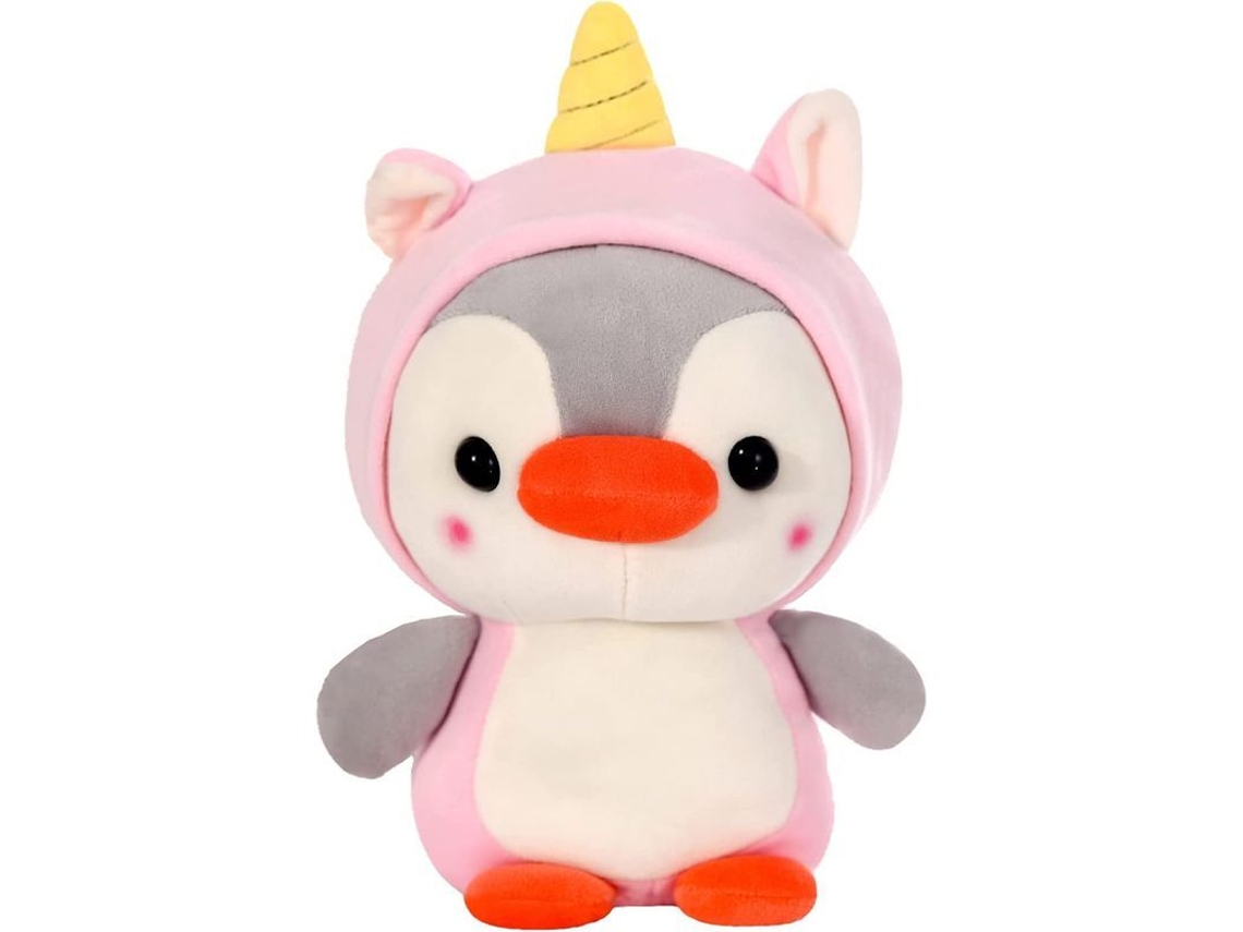 Peluche De Unicornio, Pingüino Con Adorable Disfraz De Unicornio, Regalo De Cumpleaños, 25 Cm (unicornio Rosa)