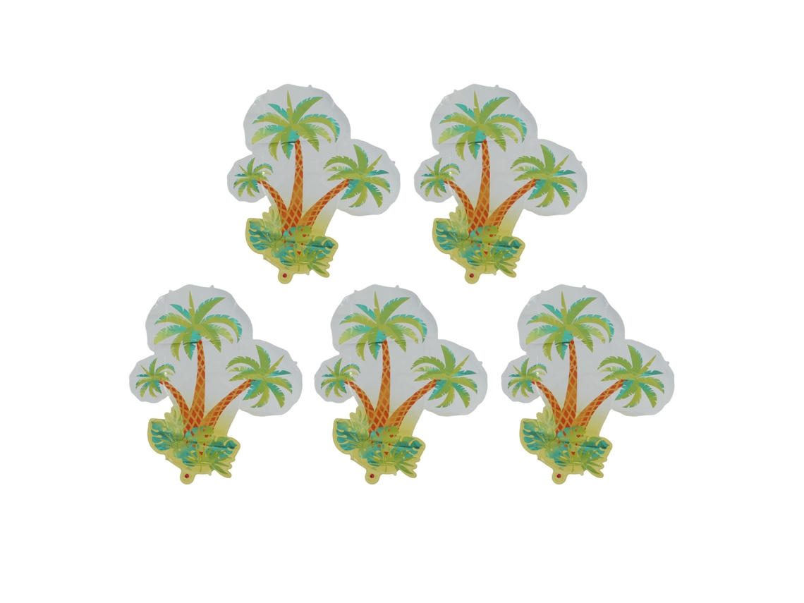 5pcs Globos De Palma De Aluminio Resistentes Livianos Decorativos Tema Verano Fiesta Decoración De Coco