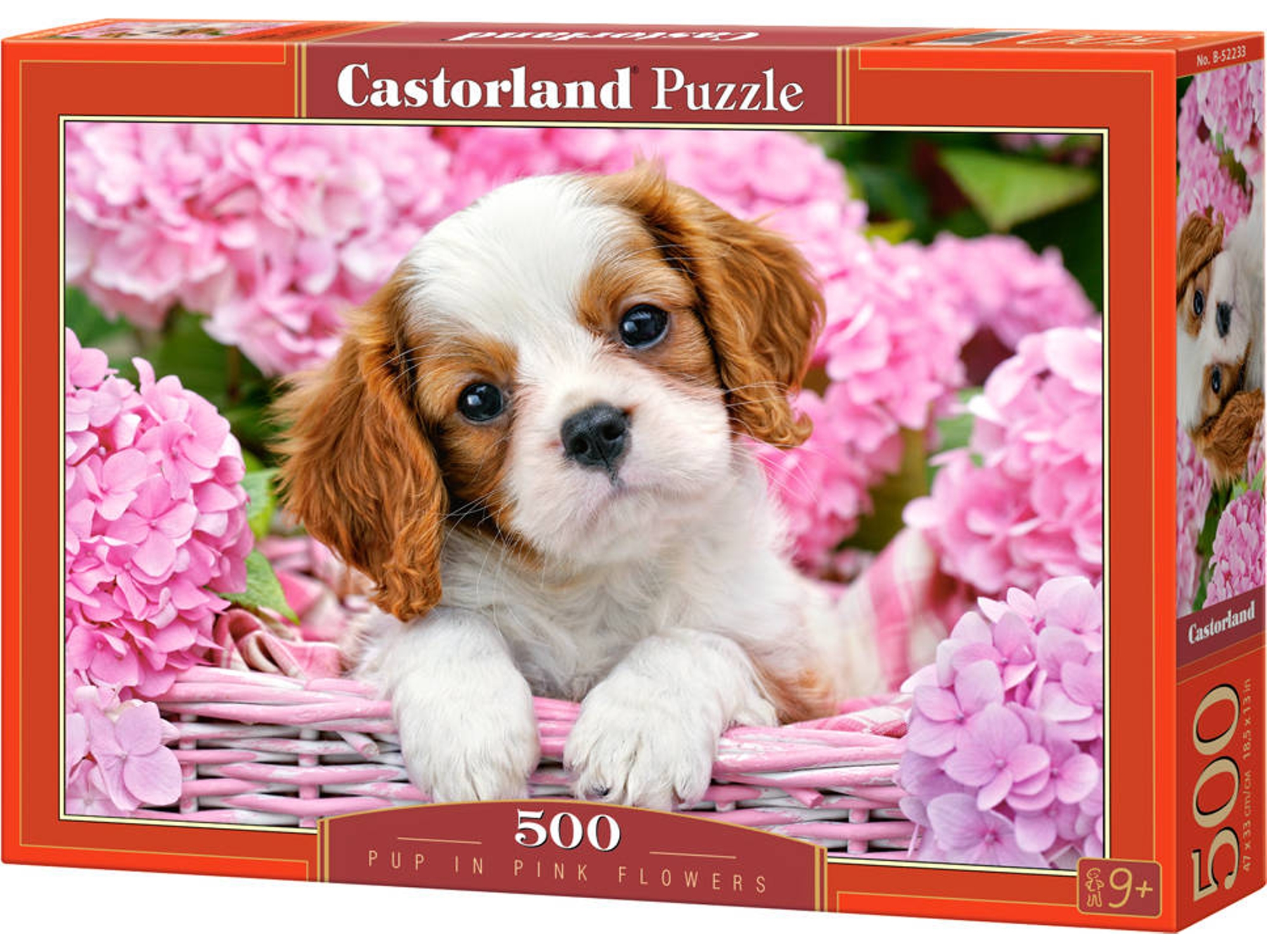 Puzzle CASTORLAND Pup in pink flowers (500 Piezas)