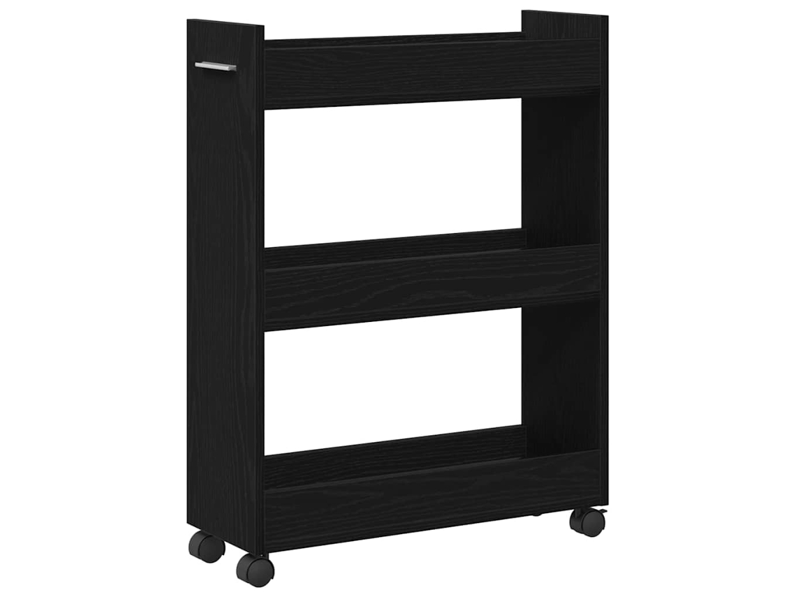 Maison Exclusive - Armario Con Rueda Roble Negro 60 X 22 X 79 Cm