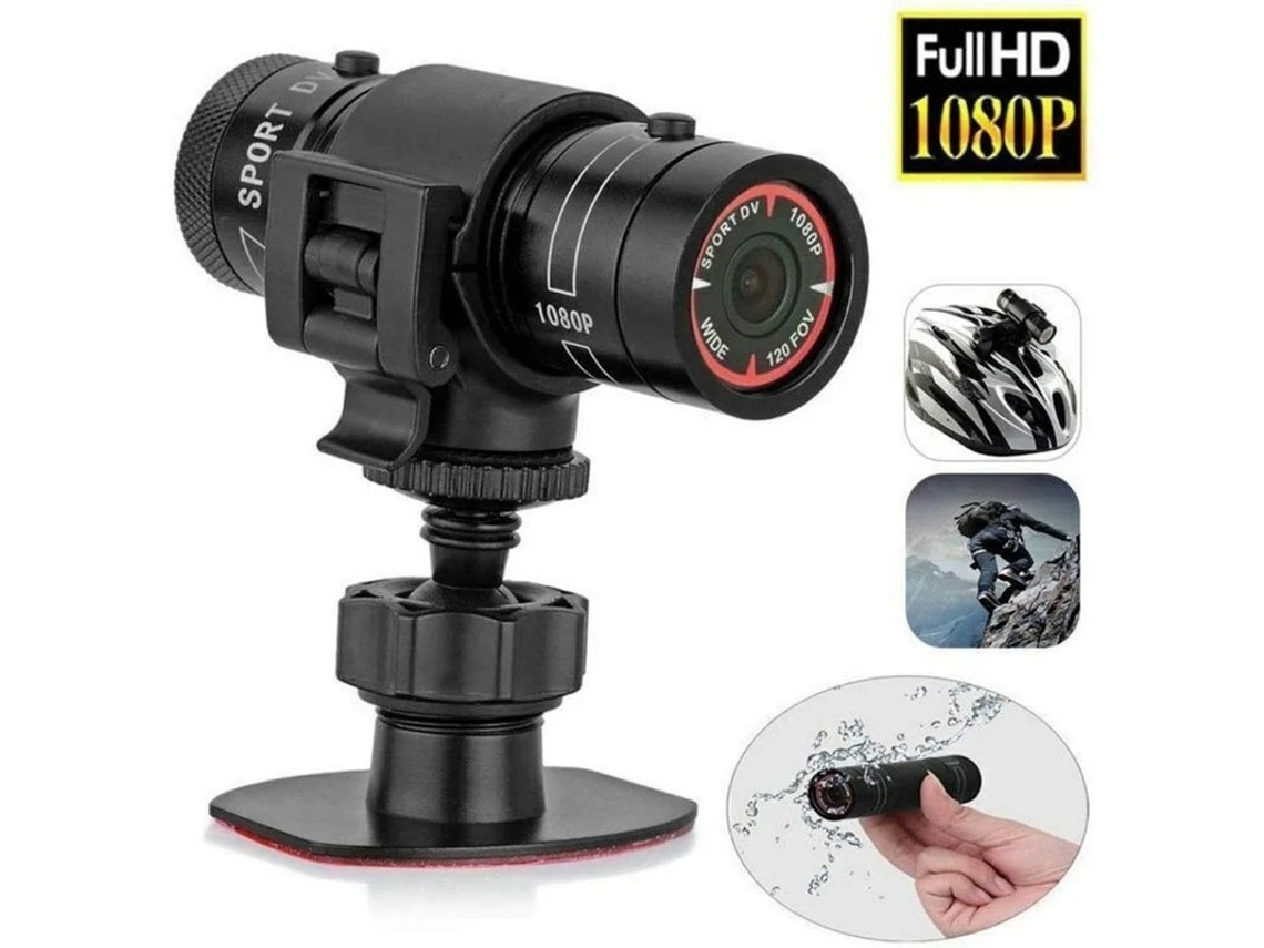 Cámara de acción mini F9 HD para bicicleta, videocámara DVR con soporte para videocámara HD 1080p para fotos de autos, grabadora de videos Yizhood (negra)