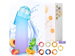 Botella CUICH Botella de Agua con Sabor a Aroma de Aire con Cápsula de 7 Sabores Morado Azul