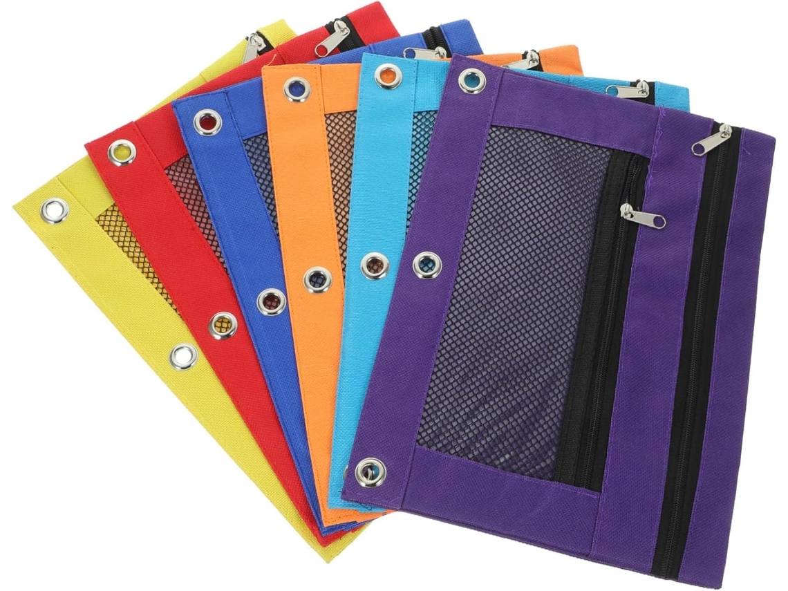 Nuobesty De 6 Estojos Com Zíper Para Pastas E Lápis, Ideal Para Fichários E Pastas De Argolas