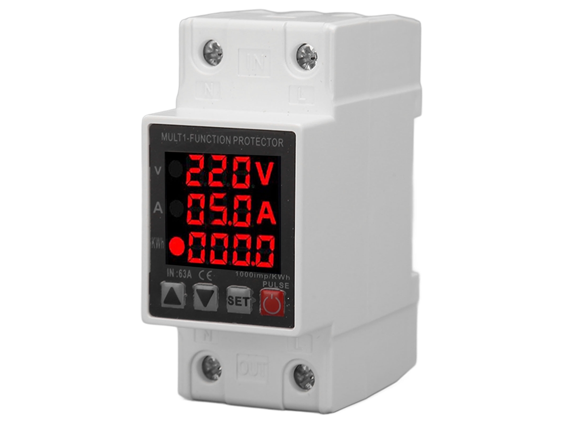 Protector Inteligente De Voltaje Y Corriente Ajustable, Ca 80-300v, 1-63a, Monofásico