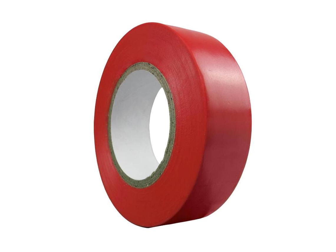 Cinta aislante 20 m. x 19 mm. roja uso doméstico