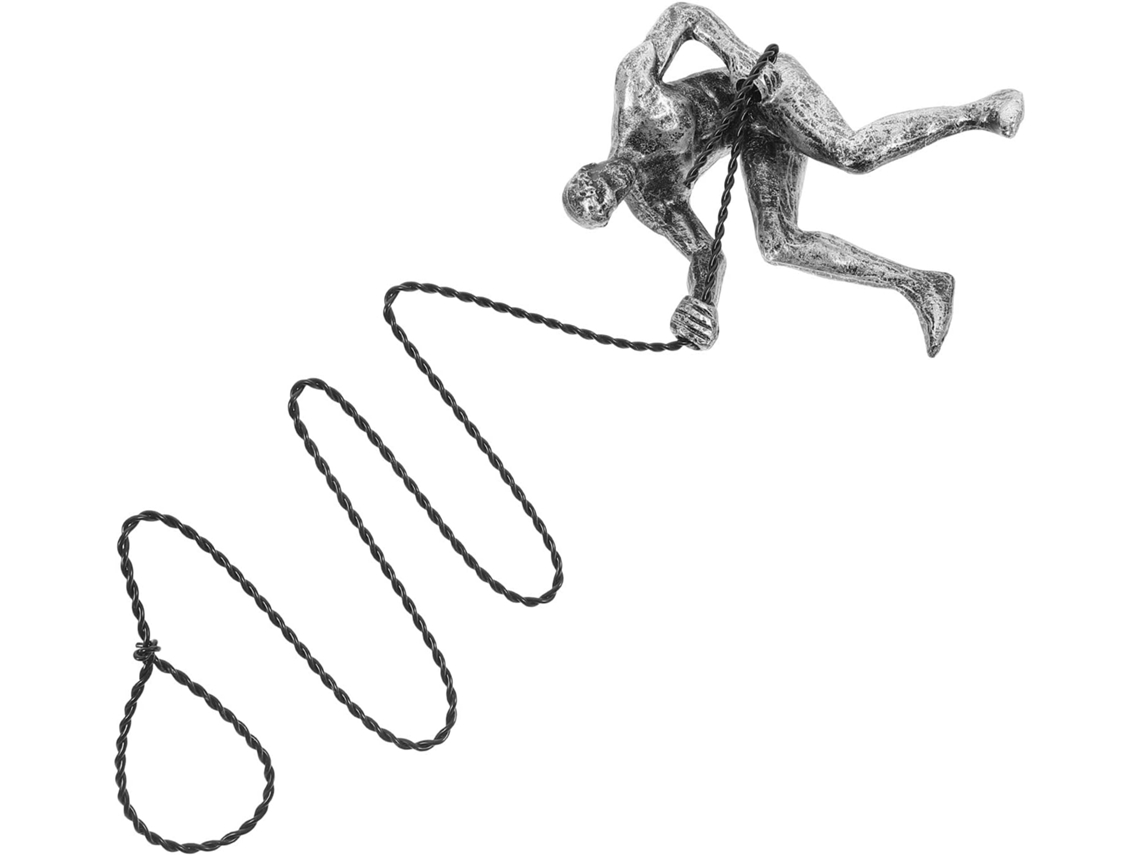 Escultura Pared Industrial Resina Figura Hombre Escalando Decoración Artística Estar Fondo Televisor Estilo