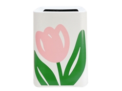 Hermoso cubo de basura floral para el hogar, moderno, de boca ancha, cuadrado, de gran tamaño para cocina, baño y dormitorio.