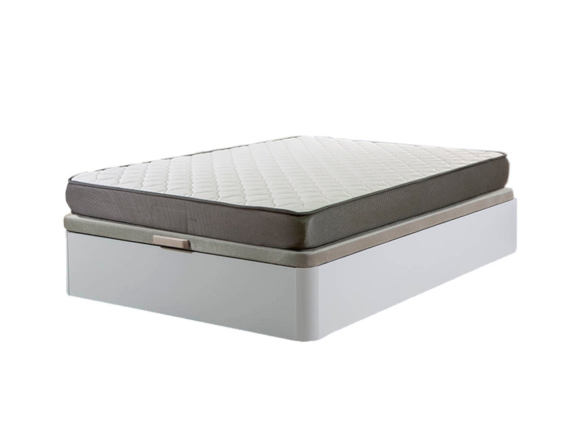 Sommier Atenas Blanco 90X190Cm Colchón Básico 18Cm SALDOSYSTOCKS