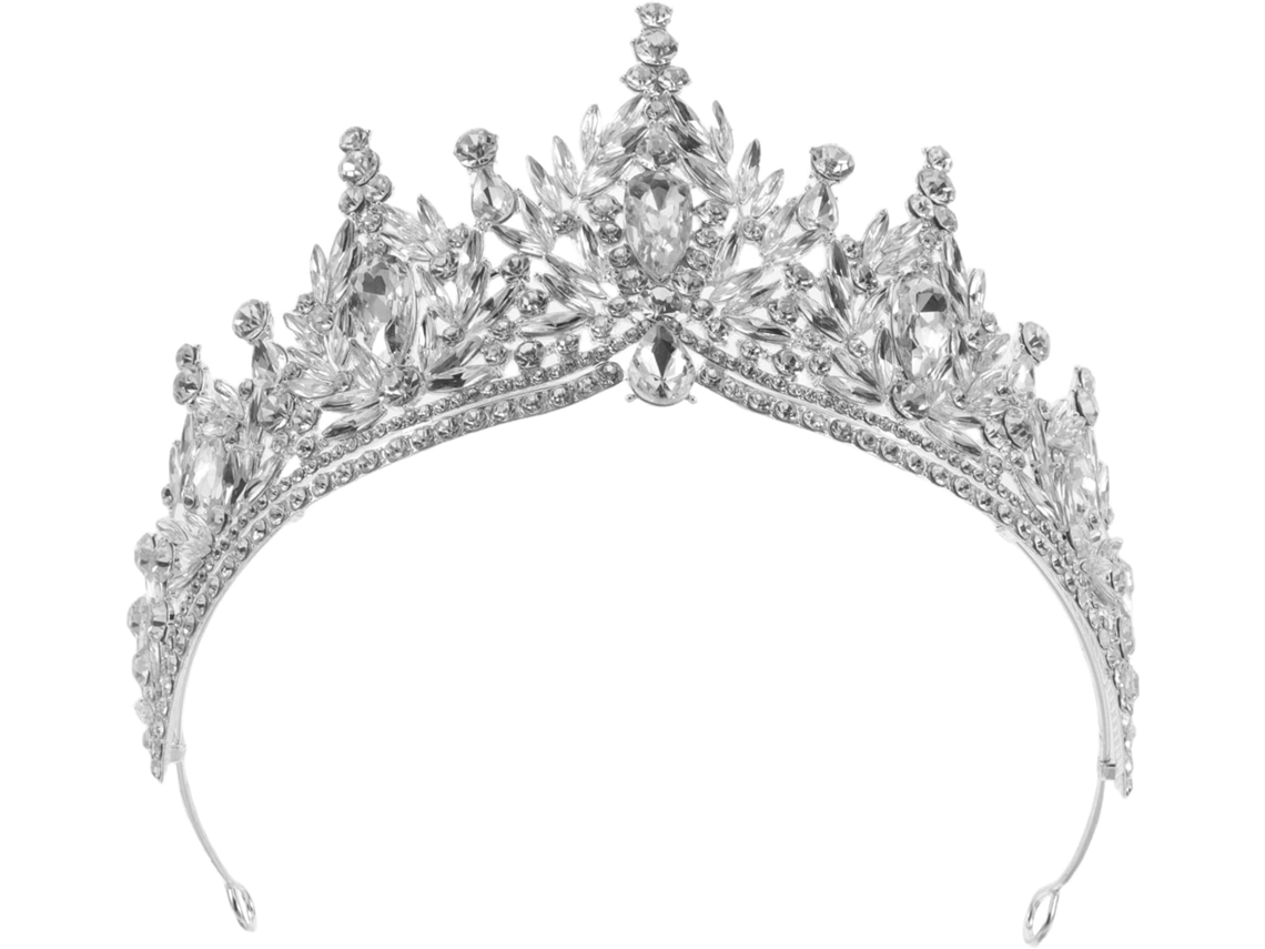 Cuelloronne De Mariée Baroque En Strass Argentés Diadème Léger Para Mariage Y Fête Accesorio De Tê...