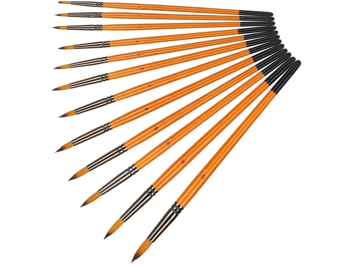 Juego De Pinceles De Artista, Herramientas Para Pintar Acuarelas Hechas De Lana De Nailon Brillante Y Flexible.