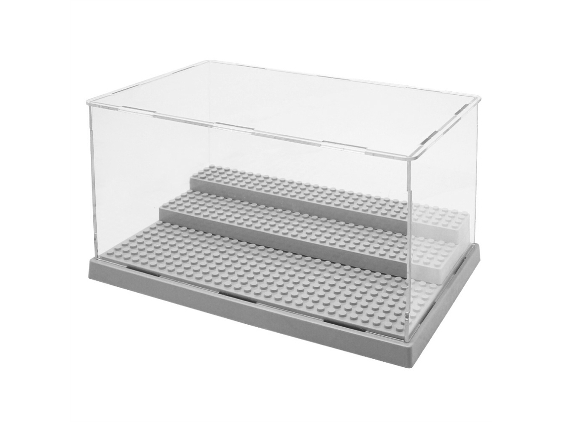 Vitrina acrílica 20du26 de 3 niveles para bloques, caja expositora a prueba de polvo