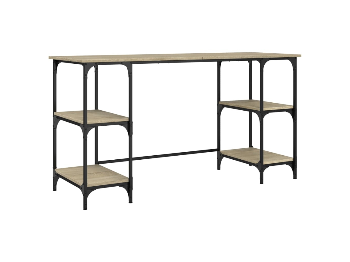 Maison Exclusive - Escritorio Metal Madera De Ingeniería Roble Sonoma 140x50x75 Cm