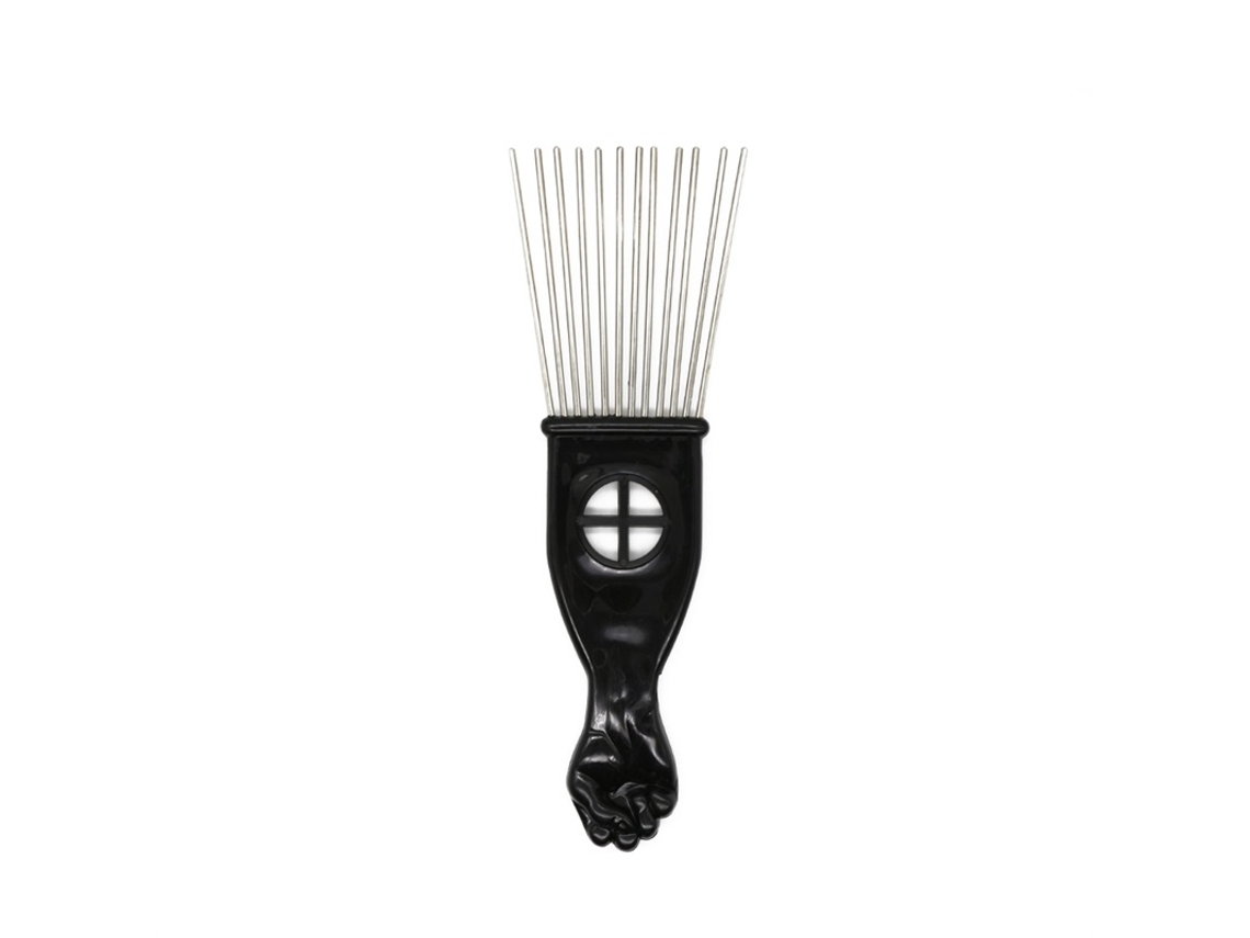 Paquete de 1 peine de metal africano de acero inoxidable con dientes anchos MDUG (Estilo 2)