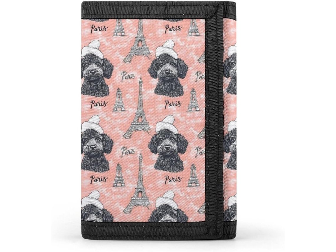 Cartera Compacta Poliéster Con Cremallera Para Hombre Diseño Estampado