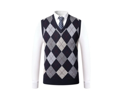 2026-chaleco Sin Mangas De Lana Para Hombre Con Cuello En V, Estilo Clásico, Tallas S-2xl, Suave Y Ligero M Azul Oscuro