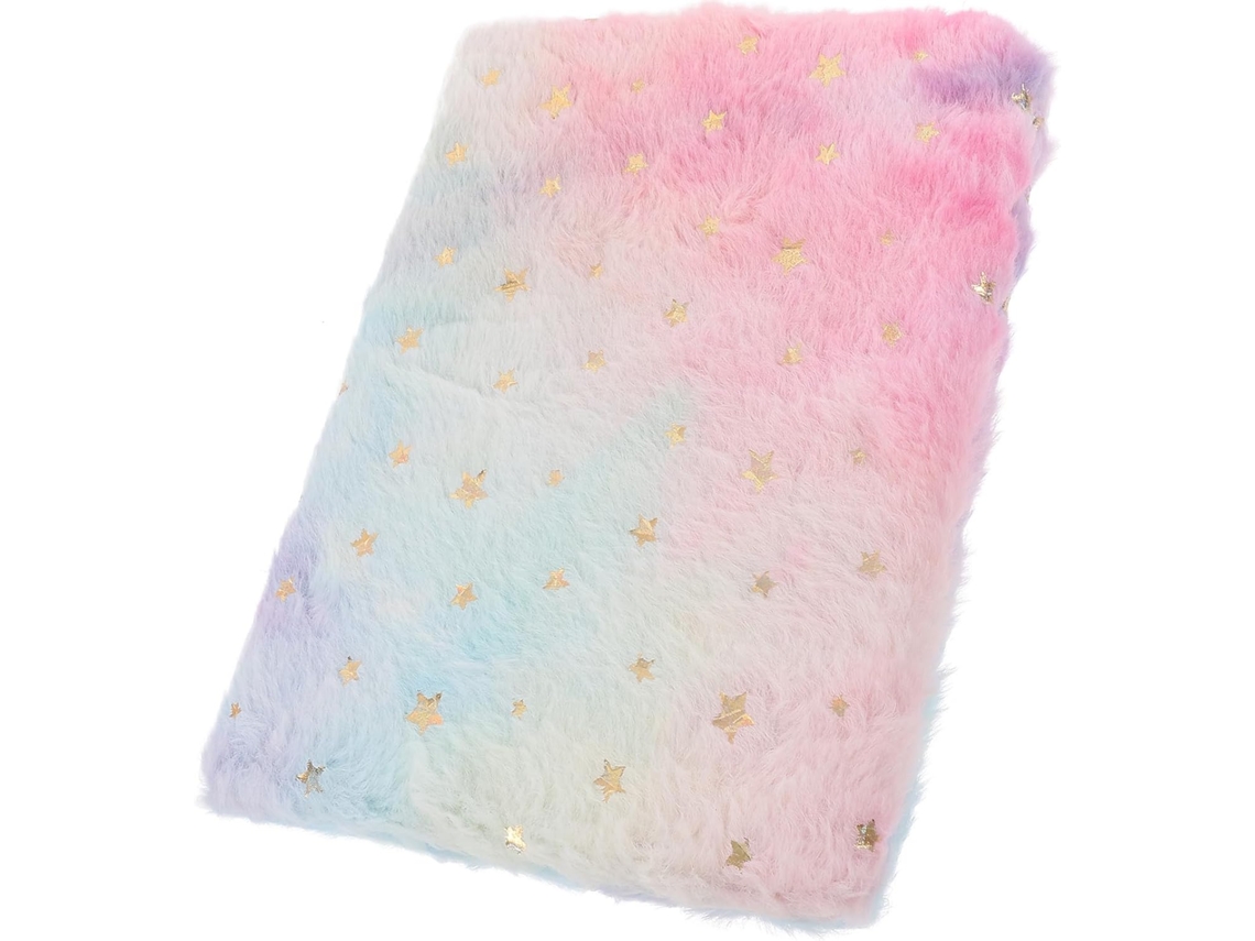 Minicuaderno de felpa suave, linda portada con estampado de estrellas degradadas, cuaderno CHABERLU