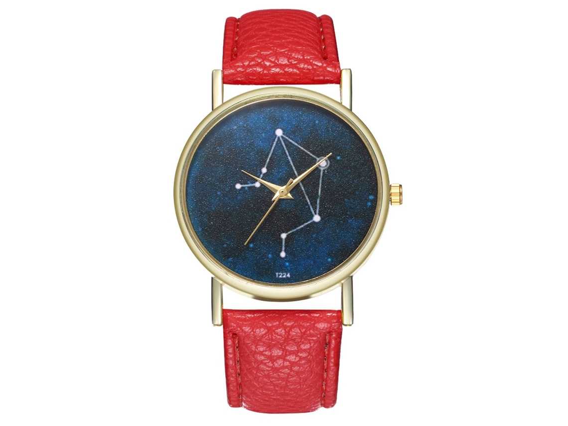 Reloj De Pulsera De Aleación Con Dial Redondo Analógico De Cuarzo Para Mujer Y Hombre (rojo)
