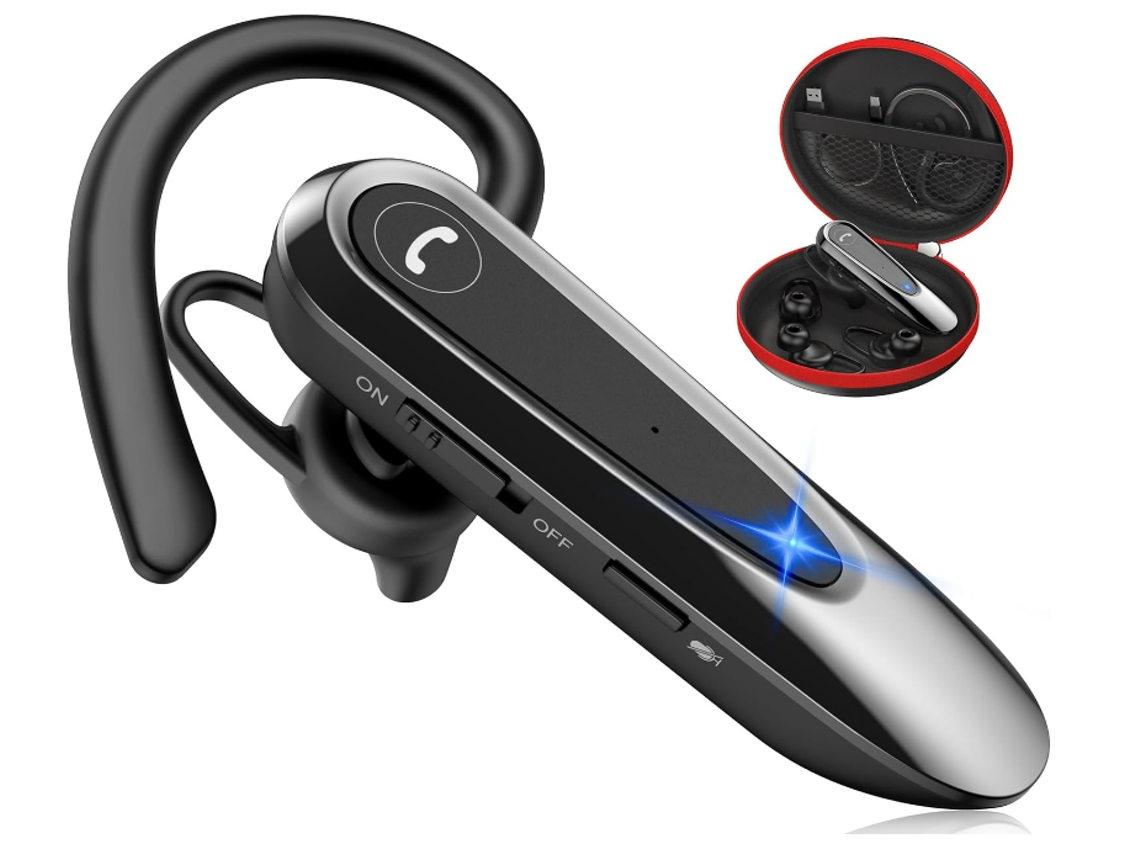 Auriculares inalámbricos Bluetooth con cancelación de ruido CVC8.0, altavoz manos libres, 20 horas de reproducción, color negro (B45).