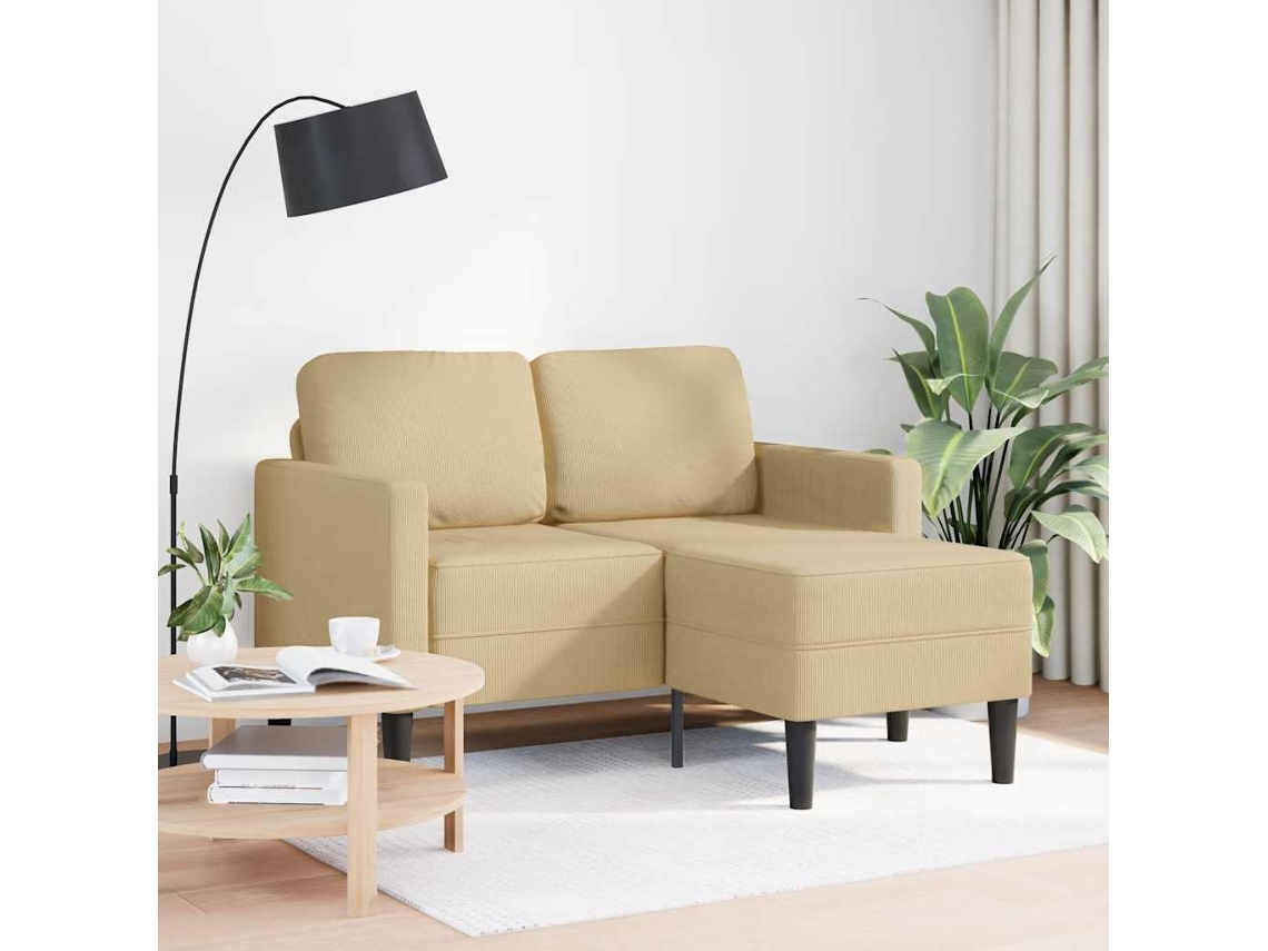 Sofá De 2 Plazas Con Chaise Longue En Forma L Verde Gris 125 Cm