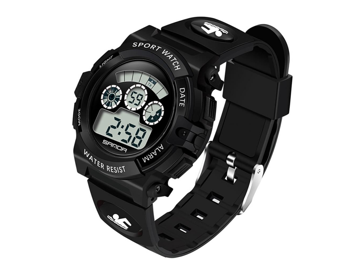 Relógio De Moda Analógico Digital Com Pulseira De Couro Pu Padrão De Gato Dial Casual Unissex (café Escuro)