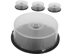 Juego De 4 Cajas Transparentes Para Cd/dvd, Con Capacidad Para 25 Discos Y Base Negra.