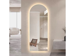 Espejo de cuerpo entero con LED en forma de arco, regulable, de alta resolución, a prueba de explosiones, que se puede montar sobre un soporte o en la pared.