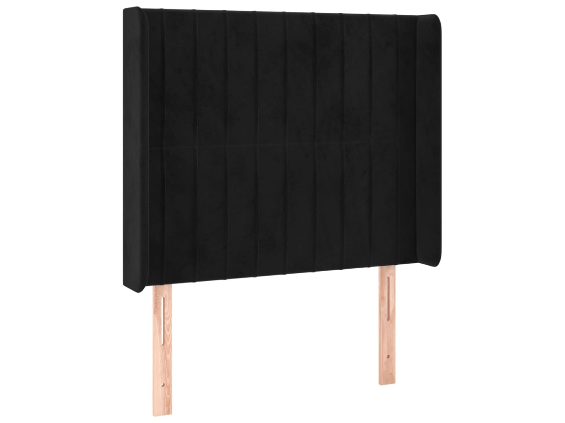 Cabecero VIDAXL Negro Terciopelo (83 x 16 x 118/128 cm)