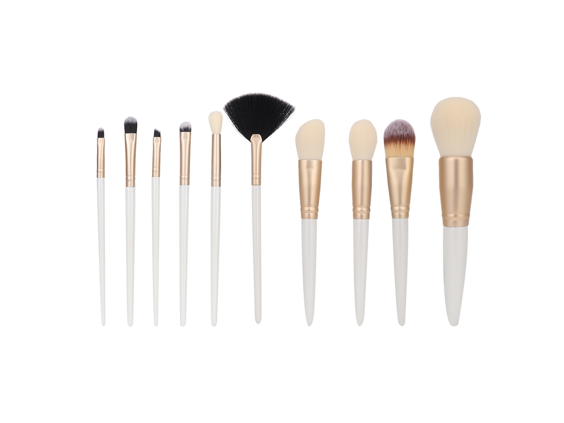 10 Brochas De Maquillaje Portátiles Para Base Y Sombra De Ojos Con Diseño Ergonómico Y Cerdas Suaves.