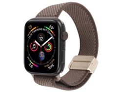 Pulsera de nailon bicolor con cierre magnético marrón oscuro y claro para Apple Watch 46/49/45/44 mm XIAOMOYU