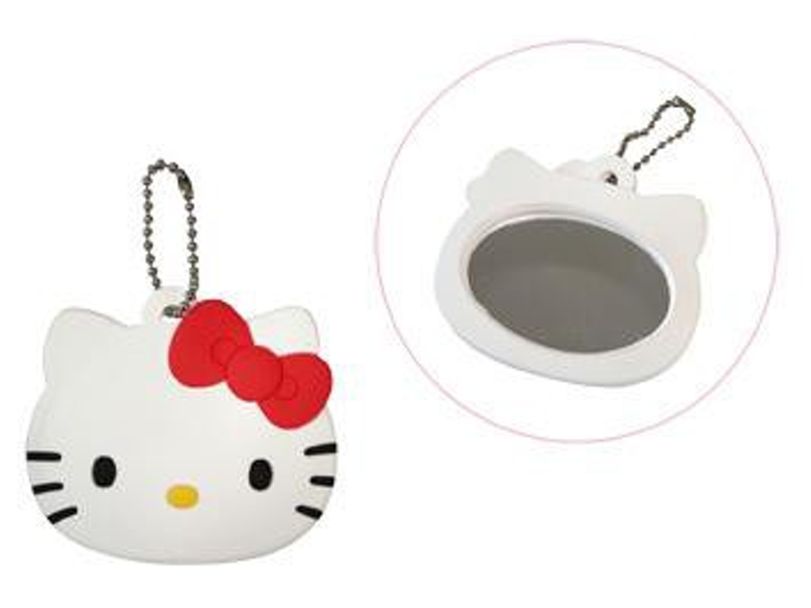 Espejo pequeño con cadena y cara de Hello Kitty
