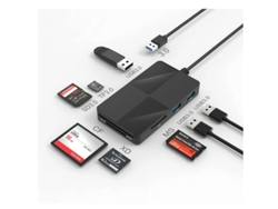 Lector de tarjetas USB 3.0 Hub multitarjeta XD/SD/CF/Micro SD/MS3 Lector de tarjetas USB 3.0 8 en 1 CF/Adaptador/Hub para XD SD SDXC SDHC Compact Flash CFI Micro Yizhood