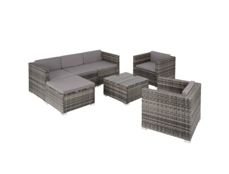 Conjunto De Ratán Lignano Con 2 Sillones TECTAKE