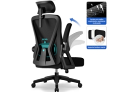 Silla de oficina Daccormax, silla ergonómica con reposacabezas, reposabrazos y soporte lumbar ajustables, 150 kg
