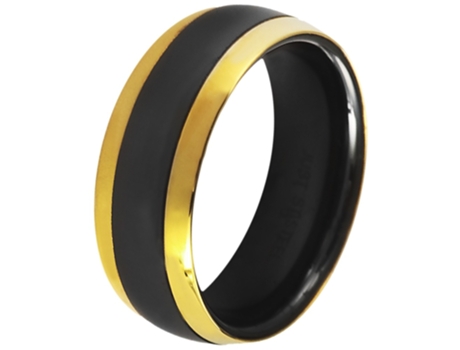 JUST Anillo Nina en Cerámica Negro y Dorado 52