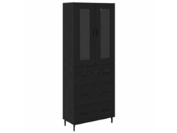 Maison Exclusive - Aparador Alto Con Cajón 2 Pcs Roble Negro Madera De Ingeniería