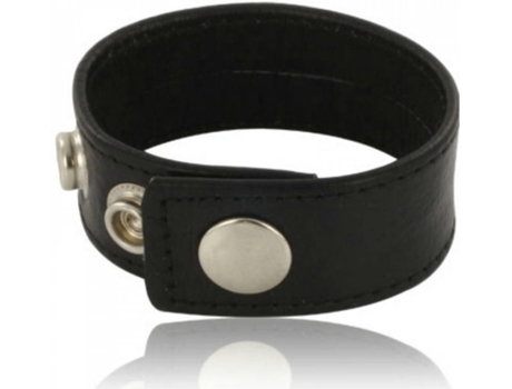 Estimulador LEATHER BODY Correa de Cuero para Galones y Bolas con Broches - Negro