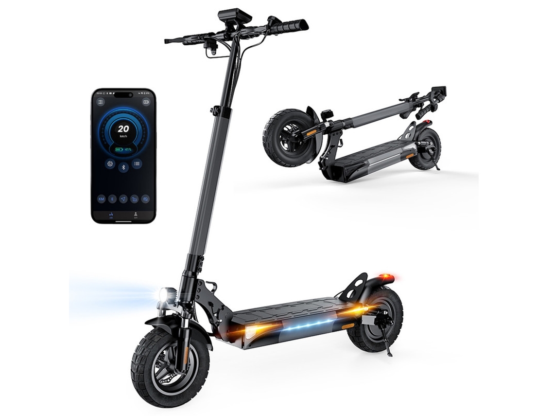 Patinete eléctrico Iscooter W9 1000w 48v 14ah Velocidad 45km/h Autonomía 45km Neumáticos 10 Frenos de disco Doble amortiguación LCD
