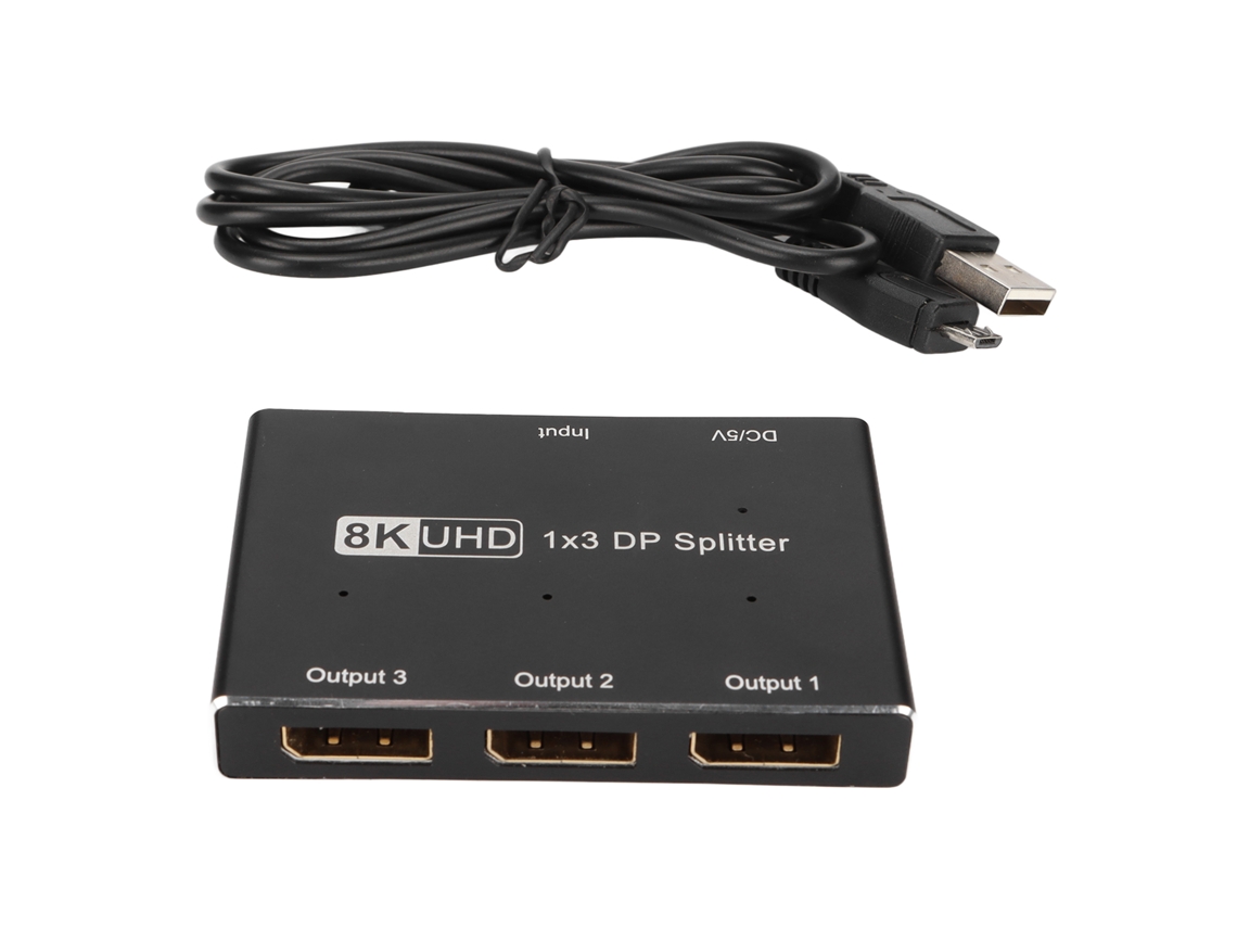 Divisor Displayport 1x3 Mst Sst Hub Dp 1.4 Para Sistemas Ios, Windows Y Android.