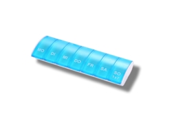 Pastillero portátil Panoona con siete compartimentos para tus necesidades los siete días de la semana - Azul