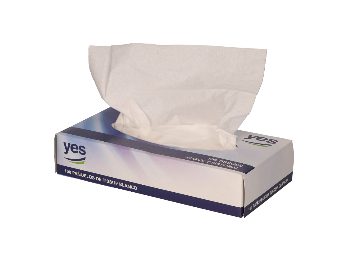 YES Pañuelos faciales de tissue blanco
