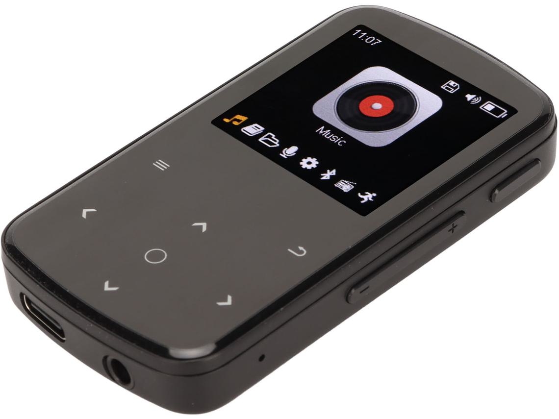 Reproductor MP3 Bluetooth YIZHOOD MP07 1.54Inch Smart Touch Control 16G TF Card (Negro)