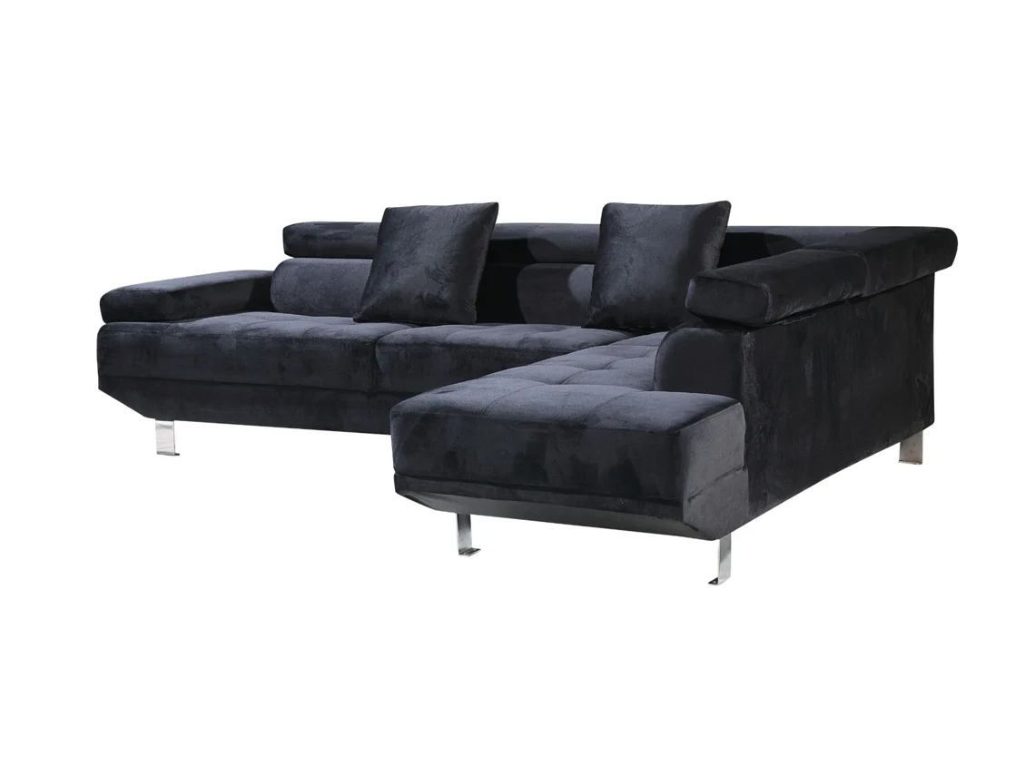 Sofa SALDOSYSTOCKS Rinconera Chaise Longue Executive Negro 262x190cm