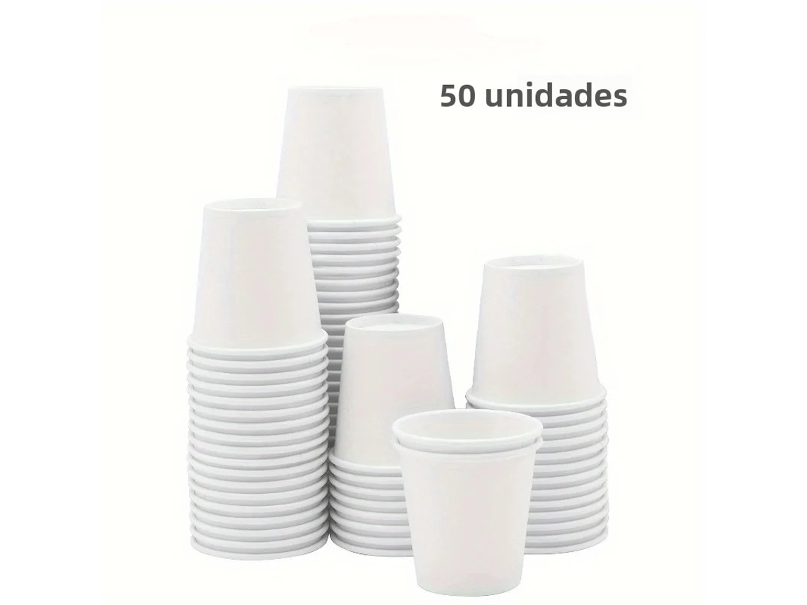 (50 unidades) Vasos de papel pequeños desechables, ideales para degustar café, caramelo y zumo.