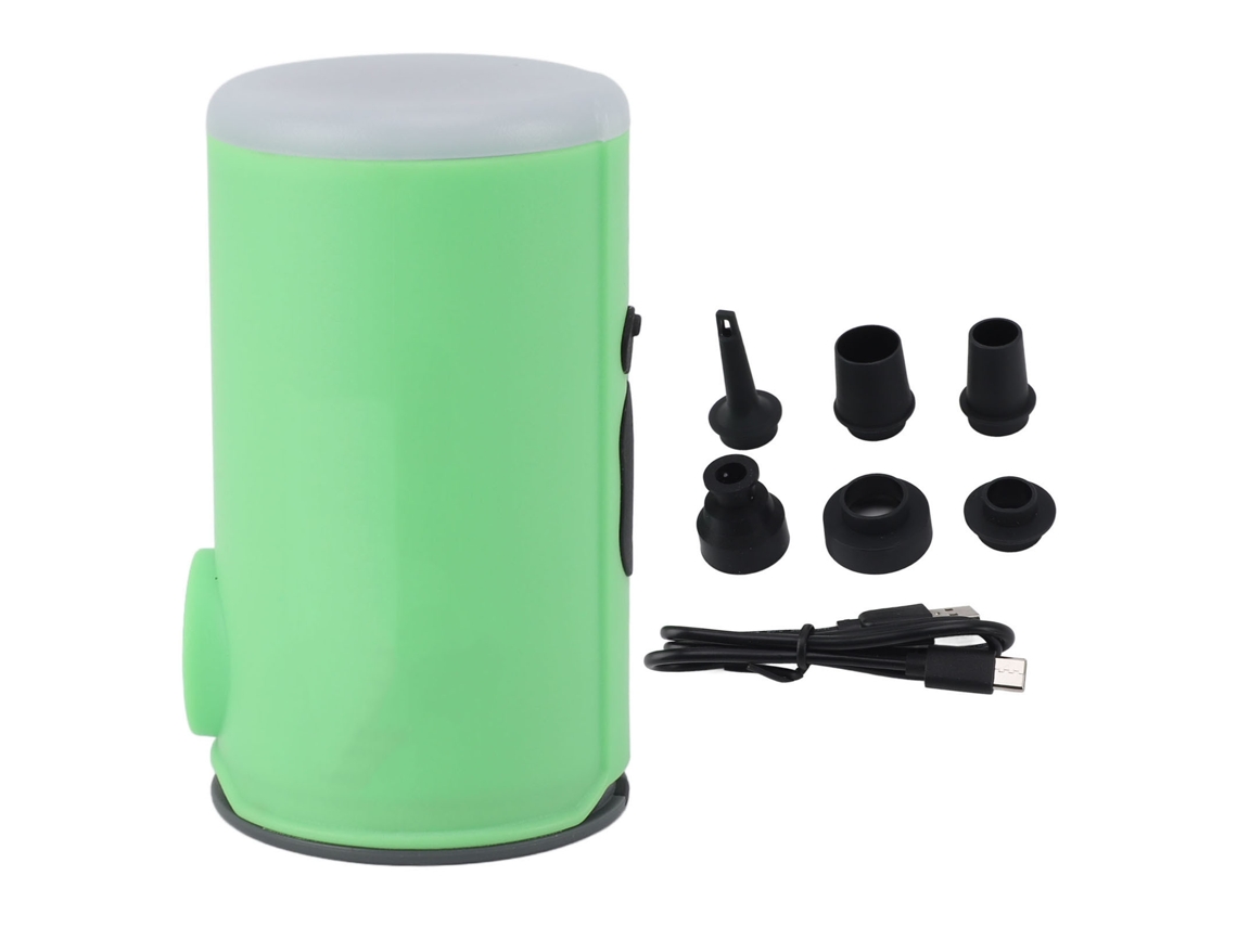 Bomba De Aire Eléctrica Recargable Multifuncional Portátil Para Colchones Inflables Y Flotadores - Verde