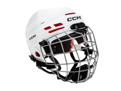 Capacete Juvenil de Hóquei no Gelo Combo Ht70C Tac Brancoccm